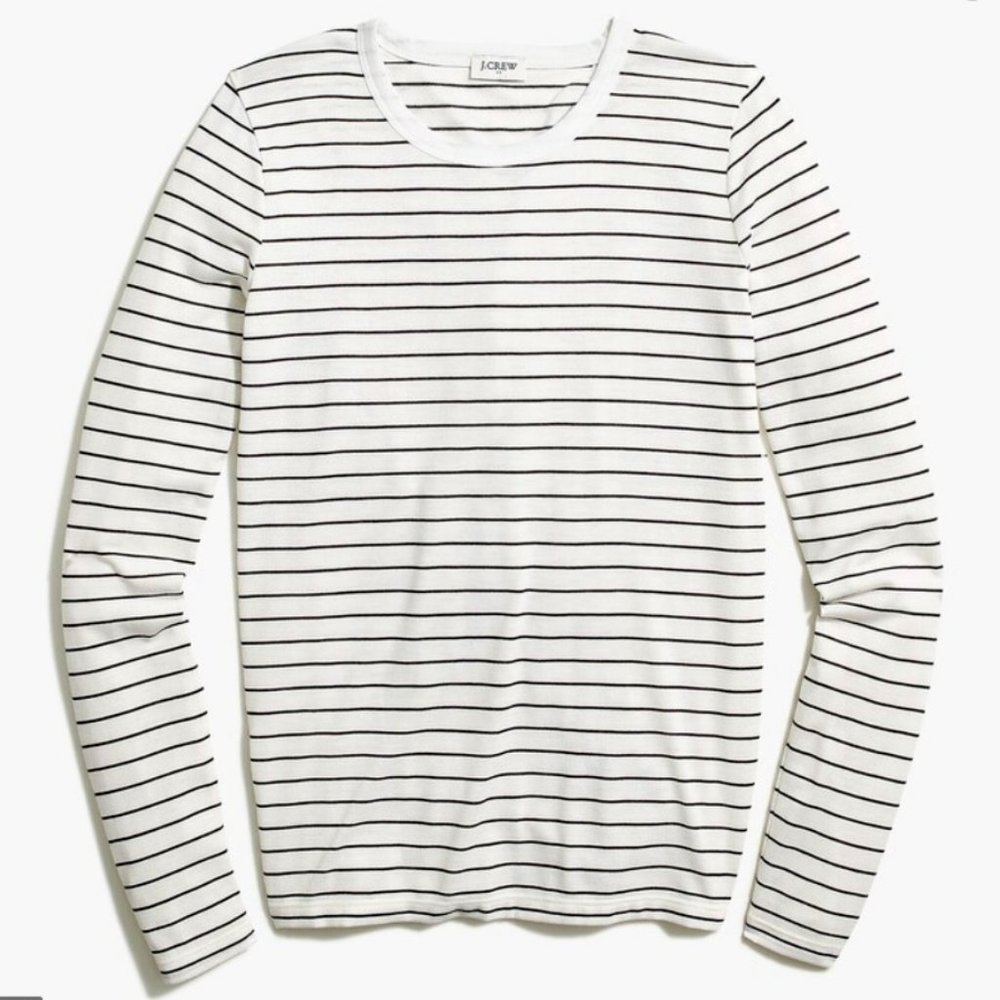 NWT J.Crew Striped Athleisure Tie-Back Tee